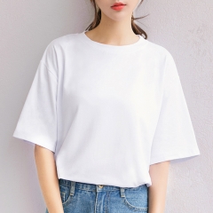 Women's summer casual white cotton blouse white S 