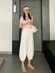 Thin wide leg pants
