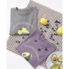 Ins Chao avocado cotton short sleeves