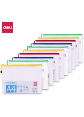 DeLi 10 A4 Transparent Mesh Zip Bag Data File Bag
