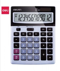 DeLi Dual Power Wide-screen Office Desktop Calcula