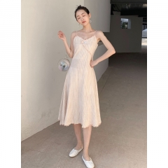 Closed waist dress 2019 new summer witty Korean ve
