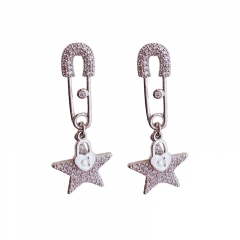 Five-pointed star ear studs