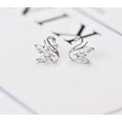 White swan ear studs