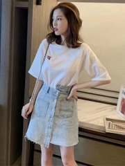 Sexy woman child  wind a full skirt