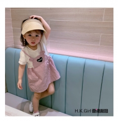 New Summer Dress Short Sleeve Dress for Girls Kore