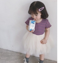 Baby Short Sleeve Girl Princess Skirt with Mulberr