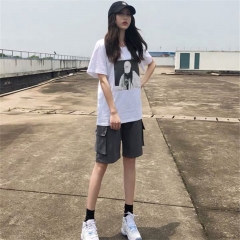 Women-in overalls and shorts