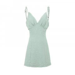 夏季吊带薄荷裙