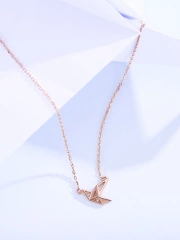 Qian Paper Crane Necklace Female Immortal Flower C