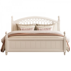 MOMO Korean Pastoral Bed Solid Wood Princess Bed M