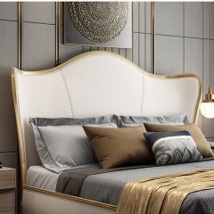 MOMO European-style bed, double leather and solid 