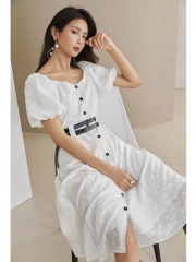 FANSILANEN bubble-sleeve dress White S