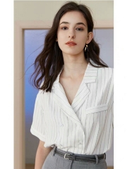 FANSILANEN suit lapel shirt White S