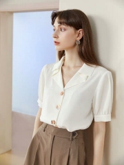 FANSILANEN  V-neck shirt White S