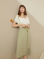 FANSILANEN square collar shirt White S