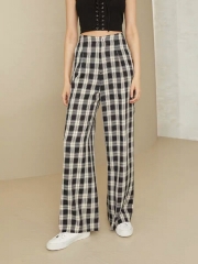 FANSILANEN plaid trousers Black S