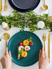 北欧创意陶瓷牛排盘子网红轻奢餐具ins西餐盘菜盘家用托盘早餐盘