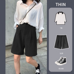 Black Capris women's fashion ins summer high waist