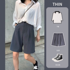 Black Capris women's fashion ins summer high waist