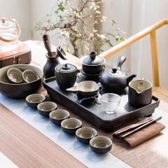 茶具套装家用简约 功夫陶瓷茶杯小茶台泡茶办公室用小套喝茶简易