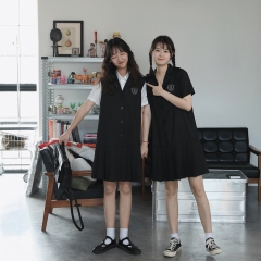 Nana home school summer wind black dress female 20