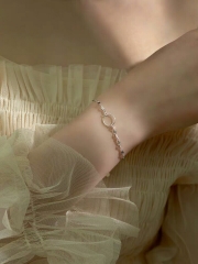 Circle hollow pure silver bracelet S925 Sterling S