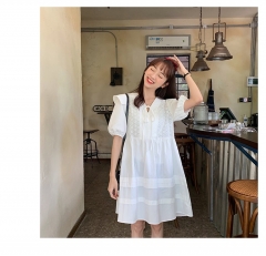 Cotton Embroidered Baby skirt 白色 均码