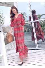 Summer Lady skirt red and brown XXXL