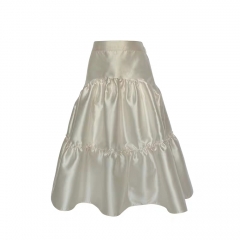 New puffed cake skirt   champagne high waist skirt