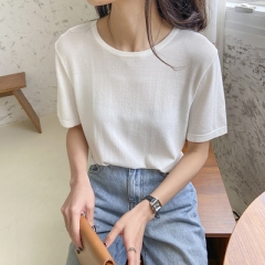2020爆款t恤女ins潮女装夏季上衣女冰麻白t短袖女