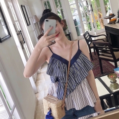 Striped suspender vest women summer sleeveless lot