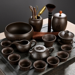 Manual sculpture purple sand tea sets