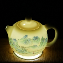 Landscape painting suet jade porcelain white porce