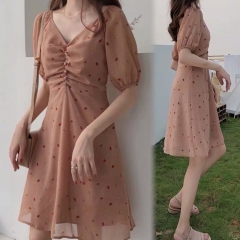 Chiffon dress Pink M