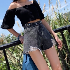 Denim shorts Black L