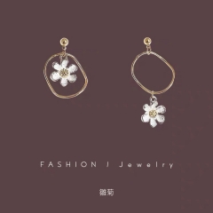 925 Wrong chrysanthemum earrings
