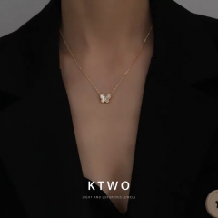 925 gold shell Butterfly Necklace