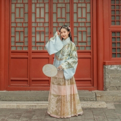 九曜原创汉服女织金龙纹明制袄裙马面裙秋冬