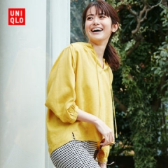 BANANA BABY2018夏季新款韩范ins超火的印花图案T恤女荷叶袖上衣 黄色 XS