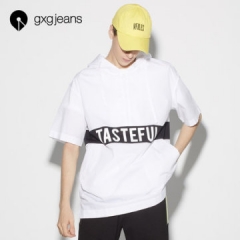 gxg jeans男装2018夏新款字母印花短袖衬衫潮182623172