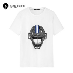 gxgjeans男装春新款圆领短袖印花白T恤男潮181644006