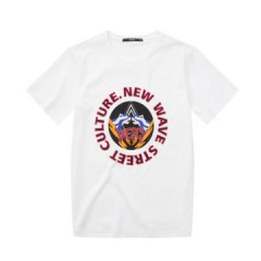 gxg jeans男装2018夏新款印花短袖男全棉t恤182644051