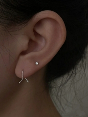 Simple line small earrings silver M-XL