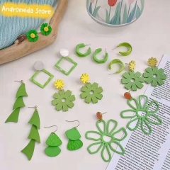Geometry Green series of earrings