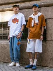 Original 2021 summer clothes Japanese fun letter p