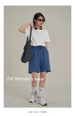 Summer drawcord cropped pants Blue S,XS,M,L,XL