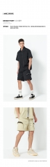 CHINISM 2021SS CH 侧边立体贴袋梭织短裤男宽松高街休闲五分裤潮 米黄色 S,M,L,