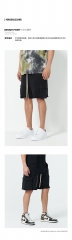 CHINISM 2021SS CH 侧边拼接立体大口袋短裤男纯色脚口毛边五分裤 黑色 S,M,L,X